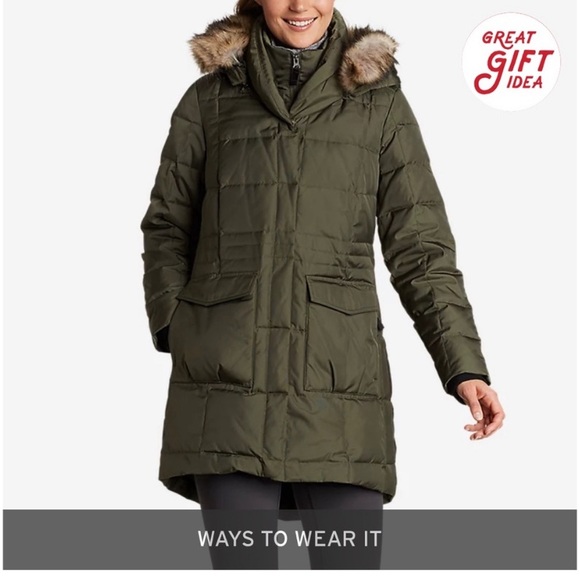 Eddie Bauer Down Parka 
Size: Medium Tall
Color: Champagne, metallic taupe - Picture 13 of 14